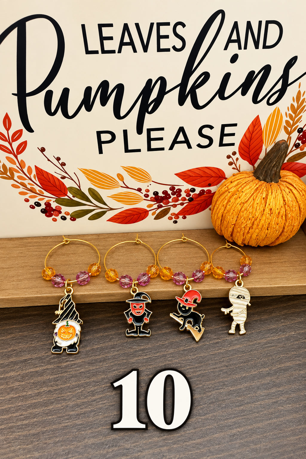 Handmade Halloween Wine Charms