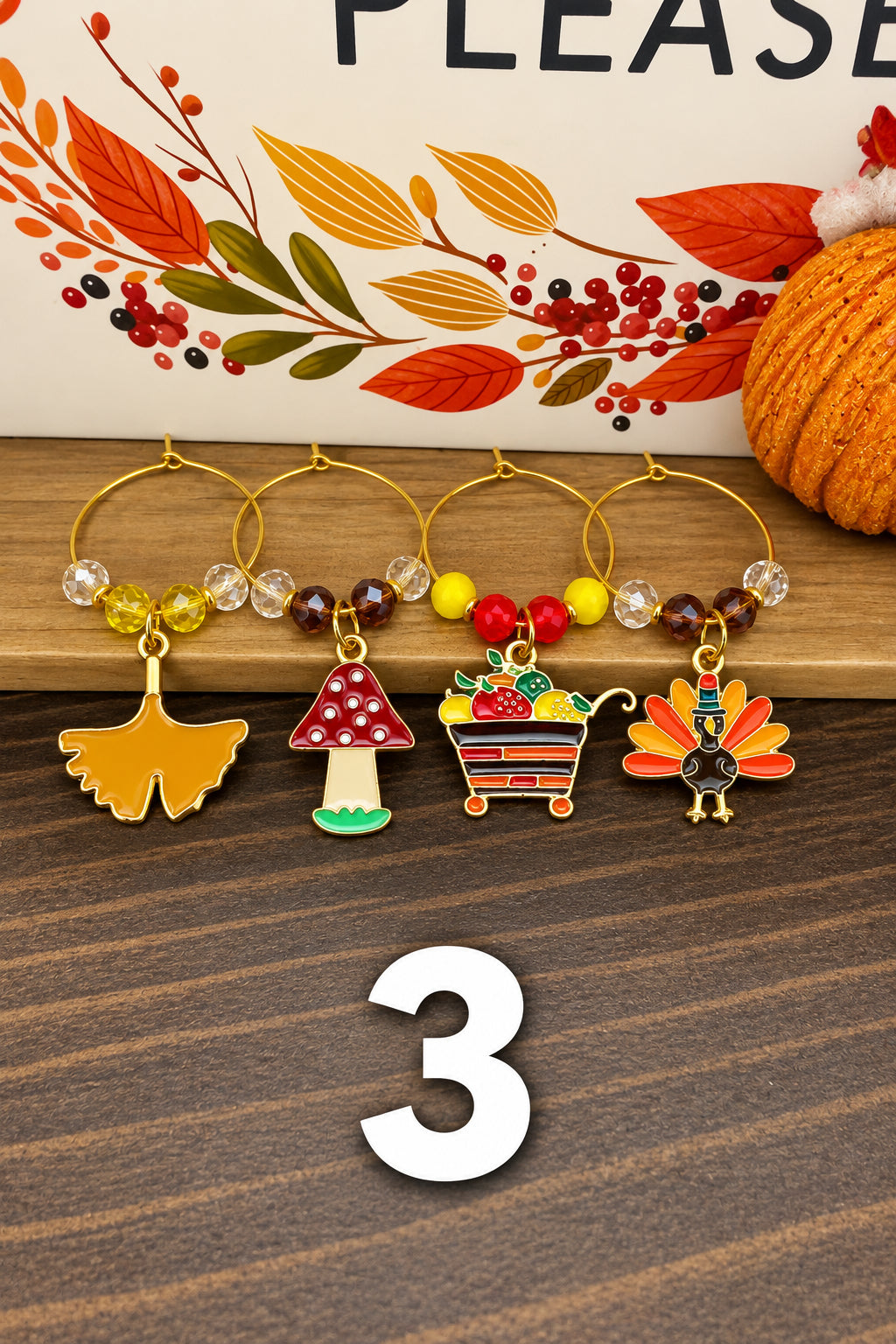 Handmade Fall Drink Charms