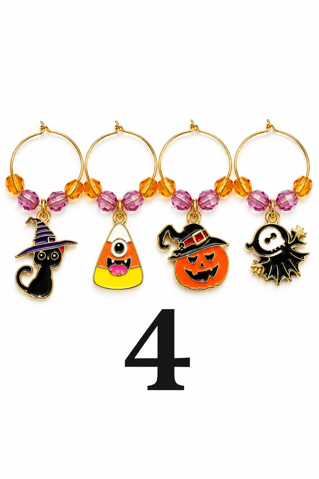 Handmade Halloween Wine Charms