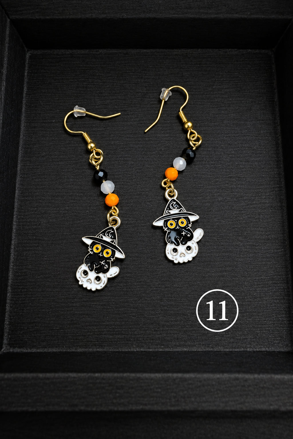 Handmade Dangle Bead and Charm Earrings | Halloween