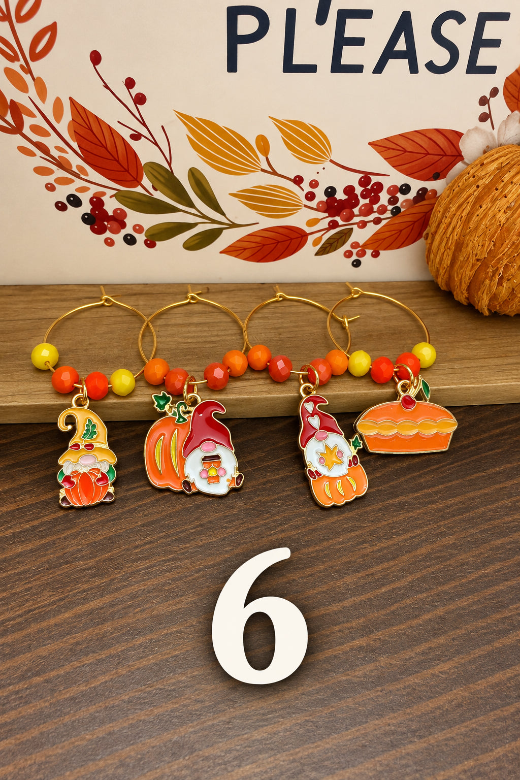Handmade Fall Drink Charms