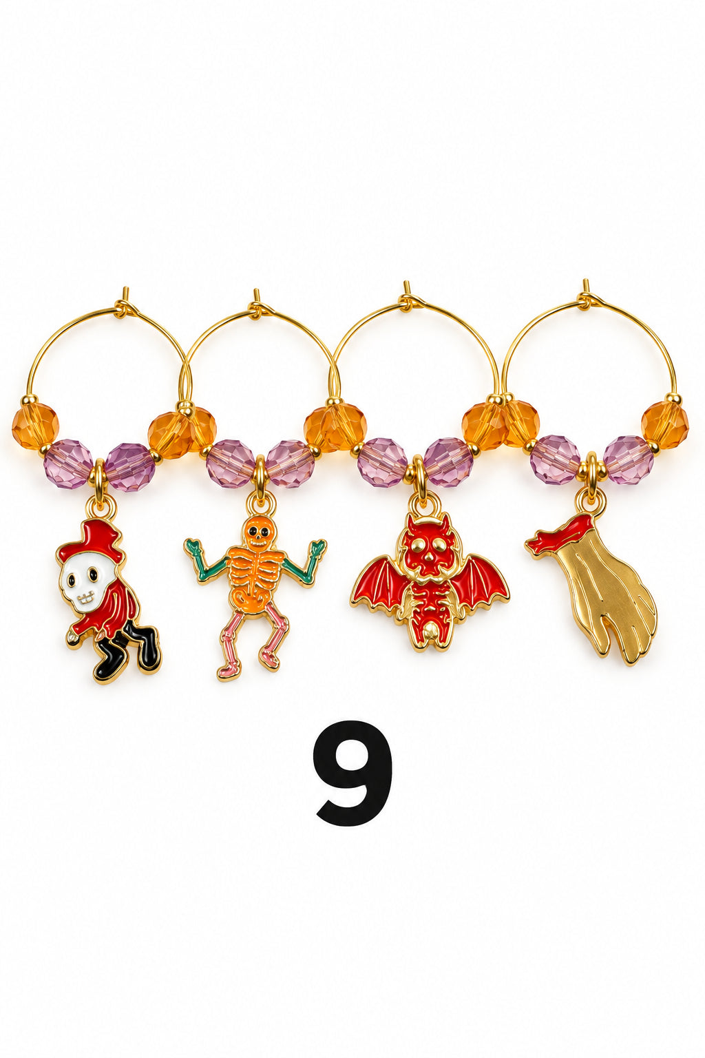 Handmade Halloween Wine Charms