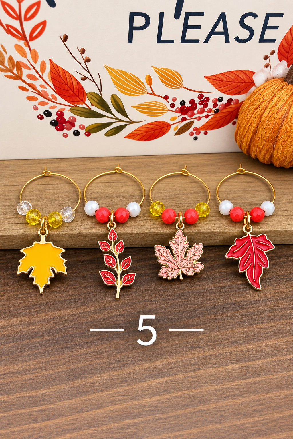 Handmade Fall Drink Charms
