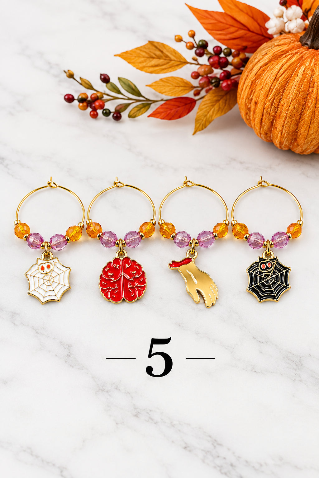 Handmade Halloween Wine Charms