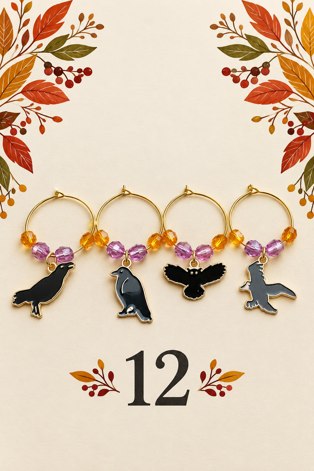 Handmade Halloween Wine Charms