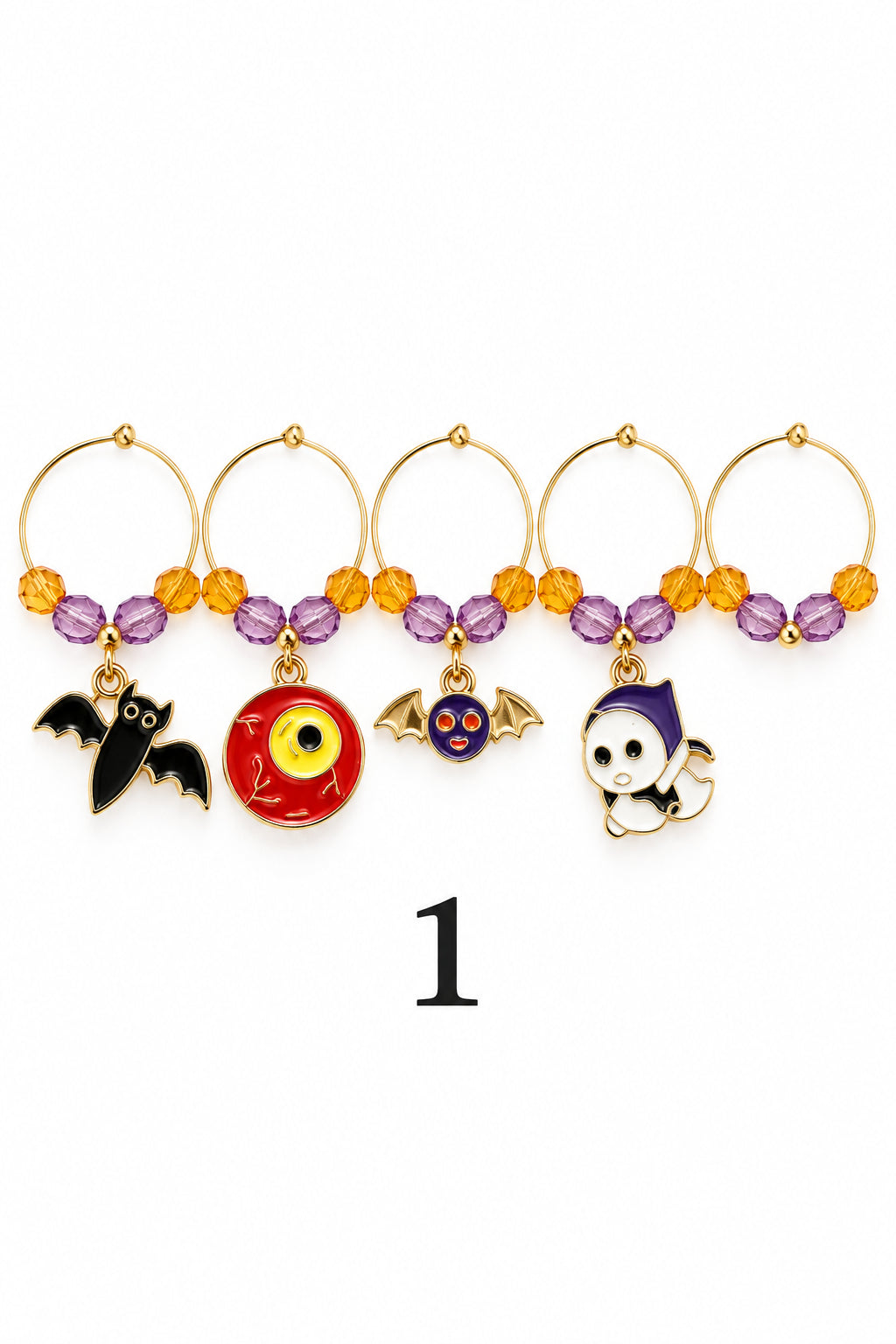 Handmade Halloween Wine Charms