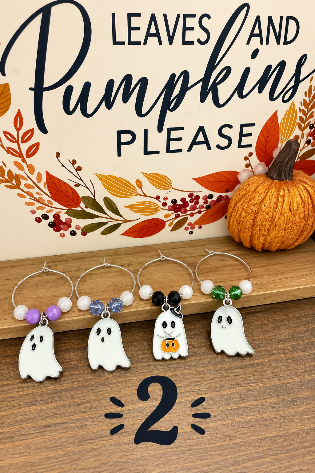 Handmade Ghost Drink Charms - Glow in the Dark