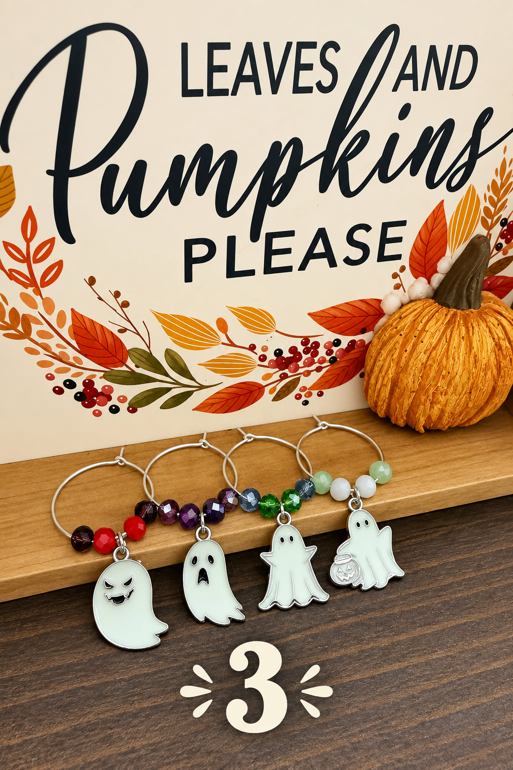 Handmade Ghost Drink Charms - Glow in the Dark