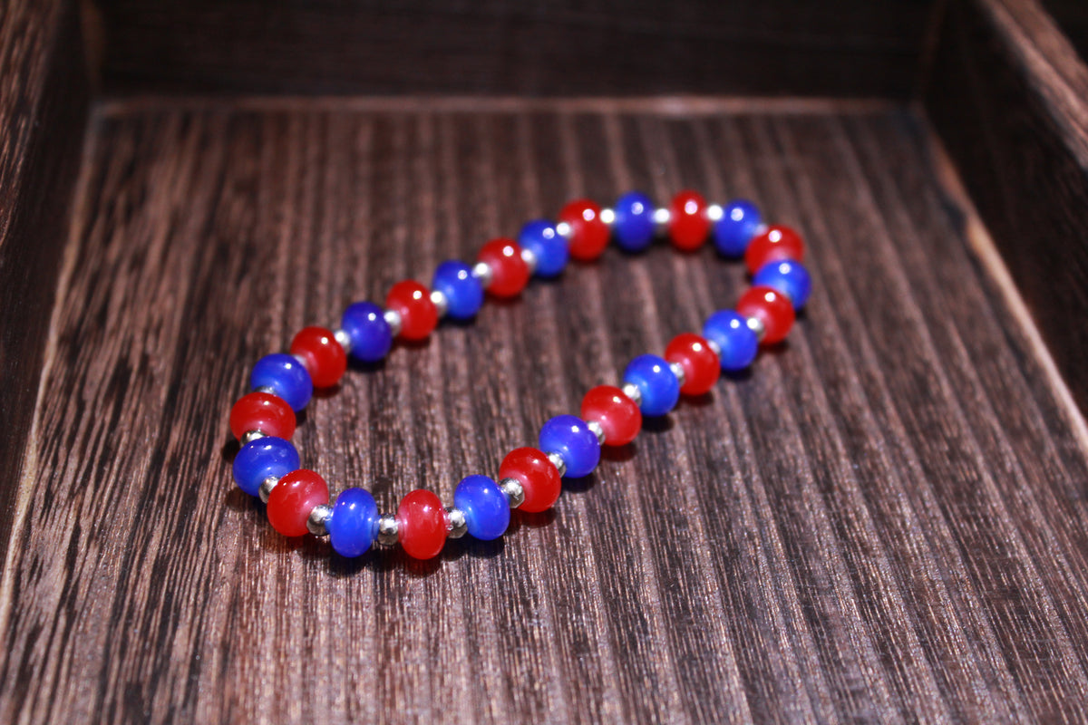 Handmade School Spirit Beaded Stretch Bracelet – Team Colors