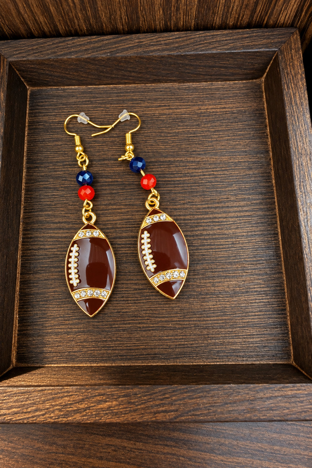 Handmade Glass Bead and Charm Earrings | Football