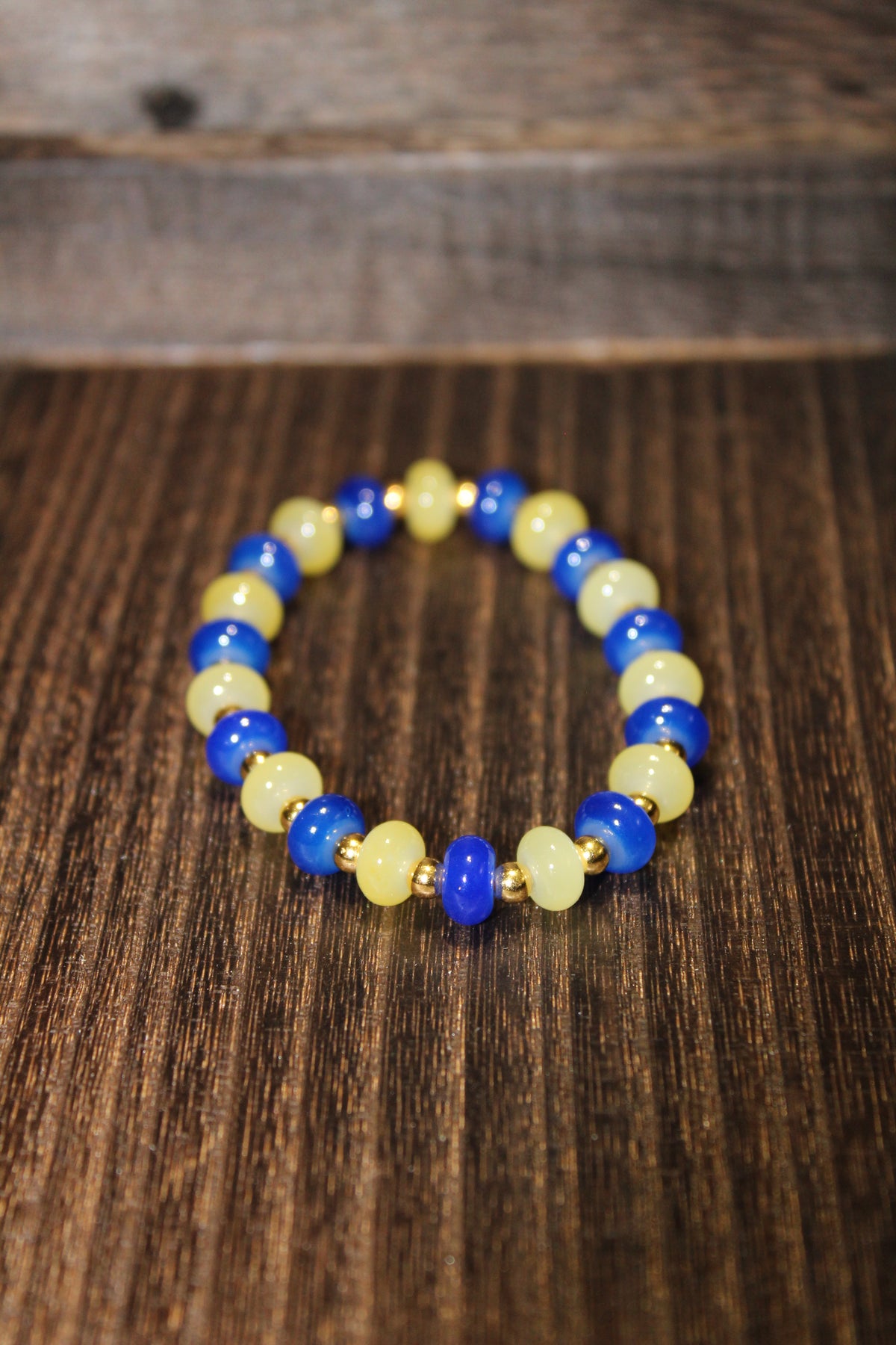 Handmade School Spirit Beaded Stretch Bracelet – Team Colors