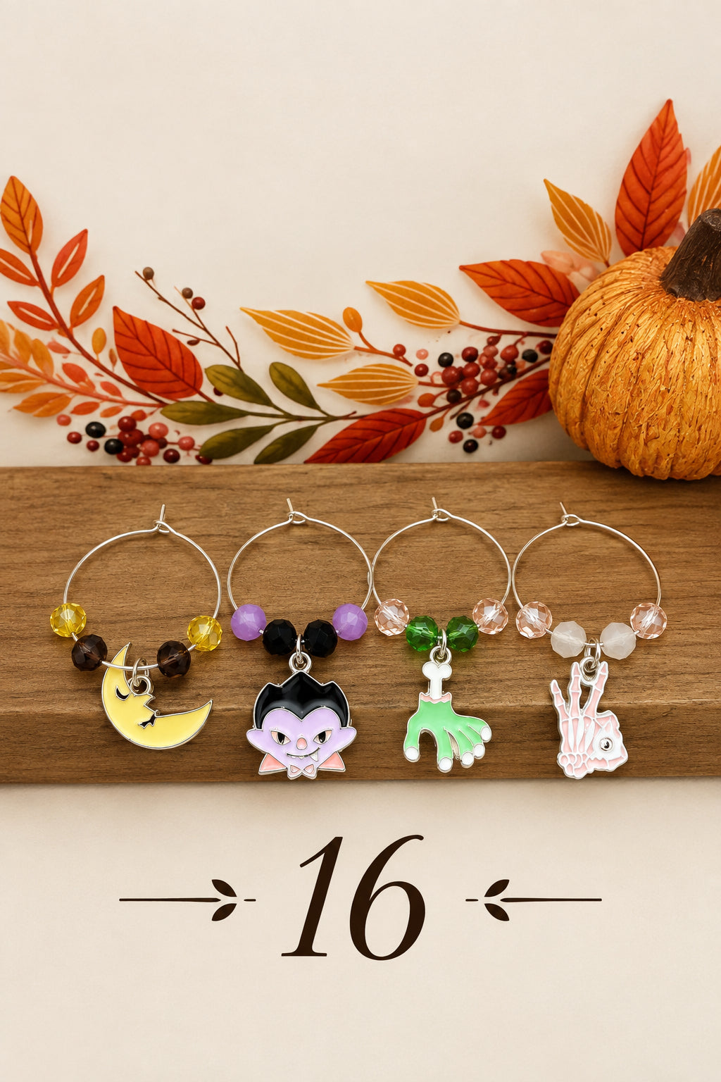 Handmade Halloween Wine Charms
