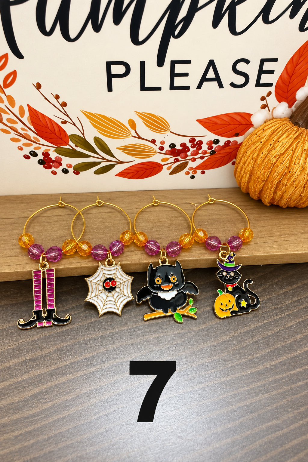 Handmade Halloween Wine Charms