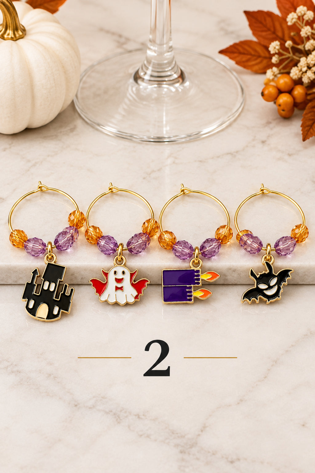 Handmade Halloween Wine Charms
