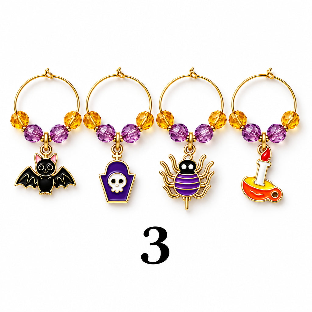 Handmade Halloween Wine Charms