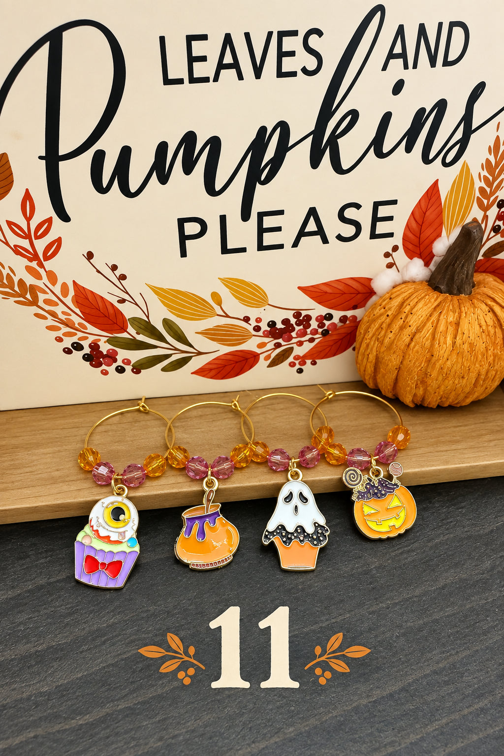 Handmade Halloween Wine Charms