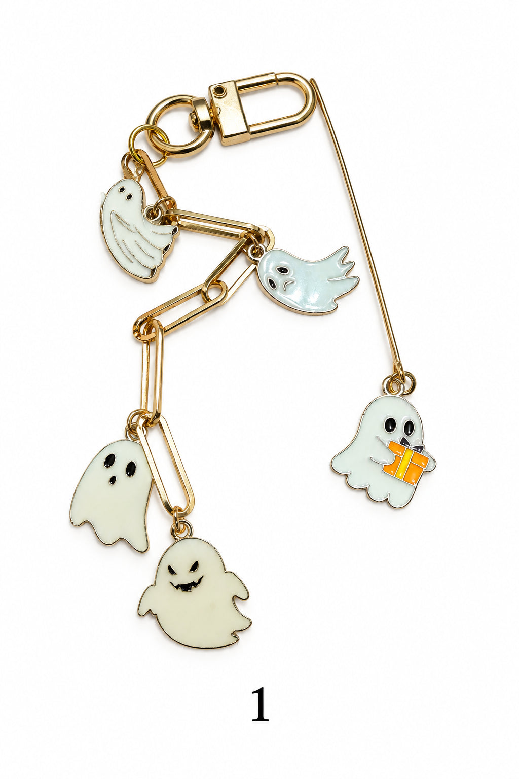 Handmade Ghostly Halloween Bag Charms - Glow-in-the-Dark