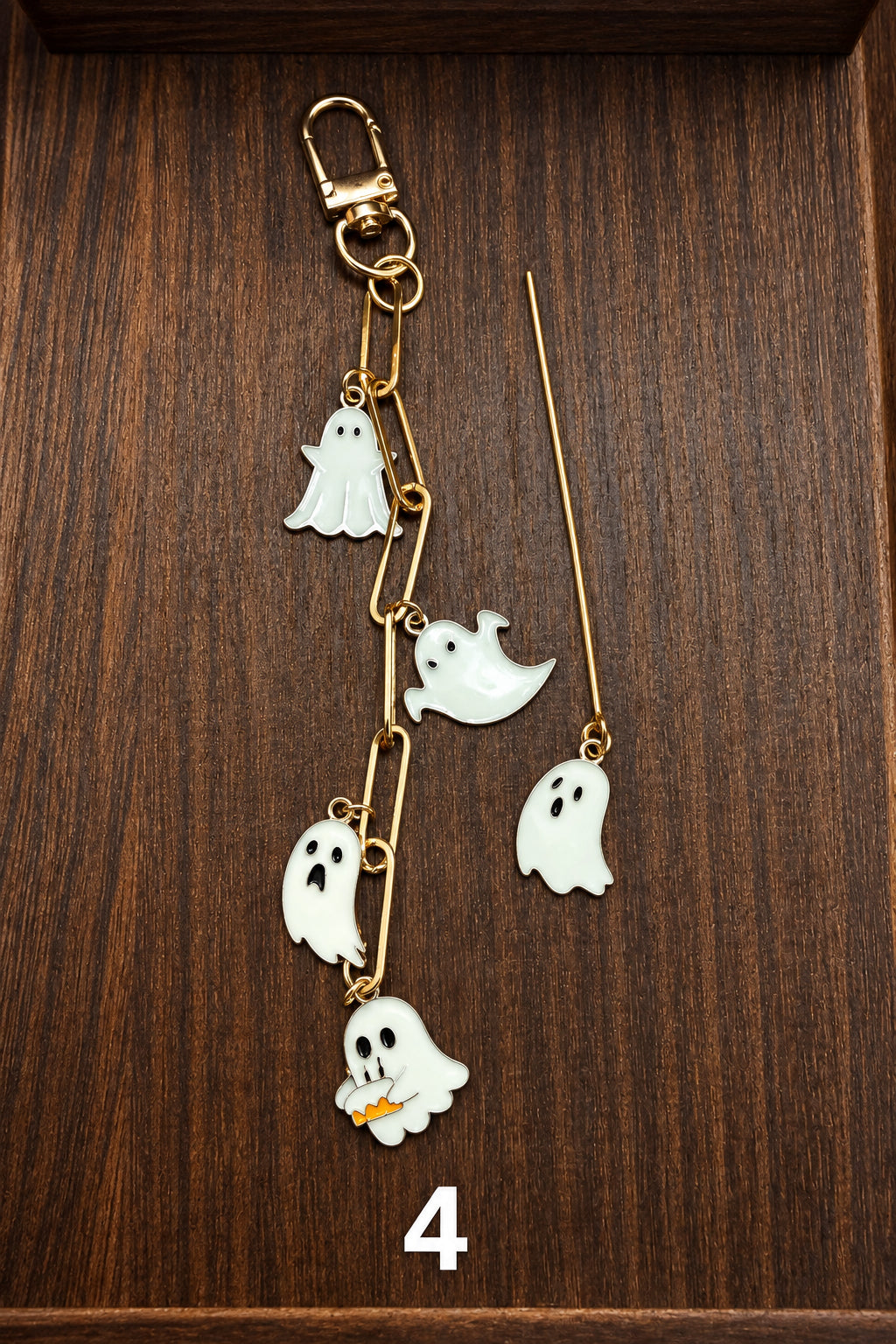 Handmade Ghostly Halloween Bag Charms - Glow-in-the-Dark