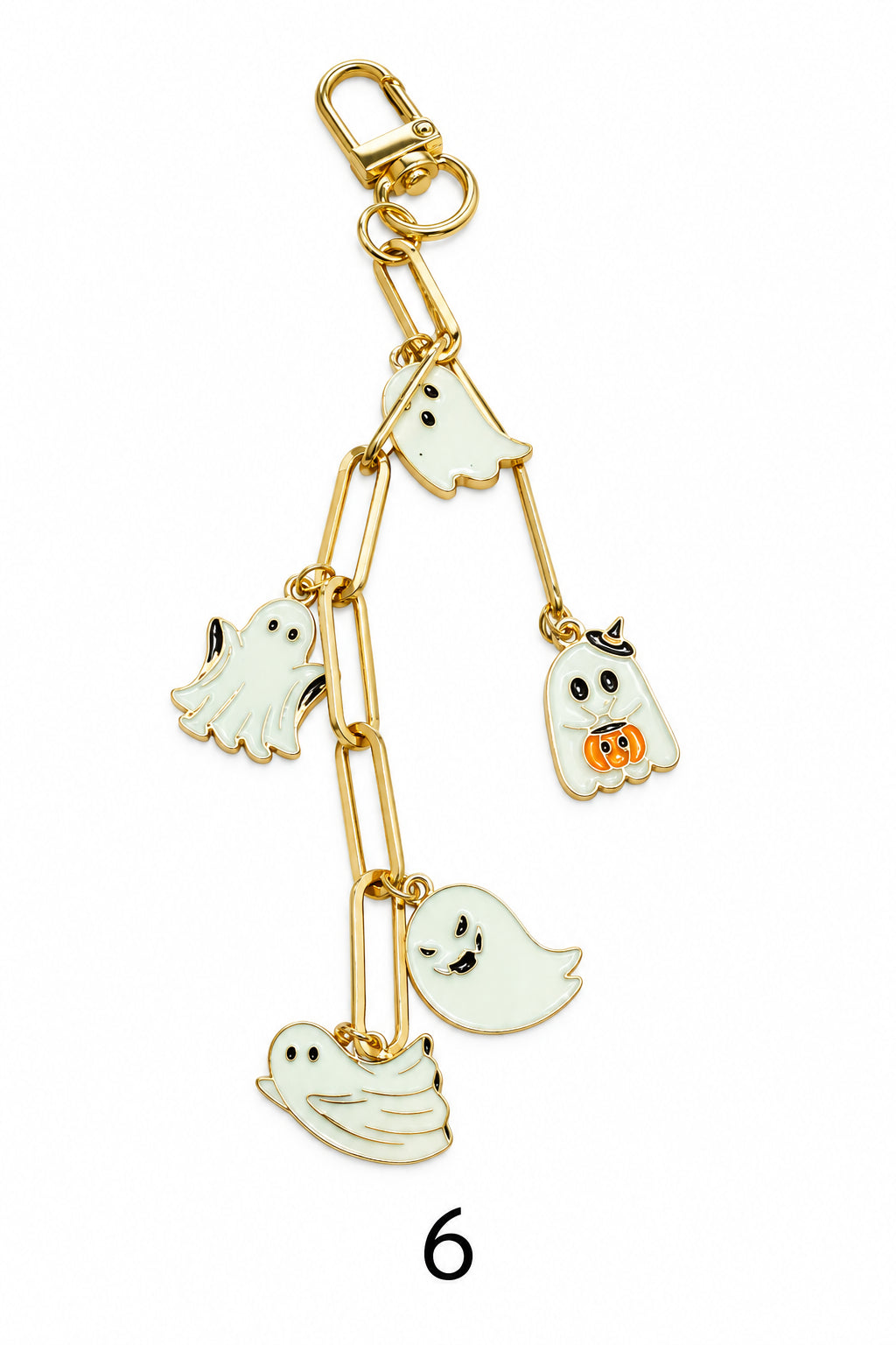 Handmade Ghostly Halloween Bag Charms - Glow-in-the-Dark