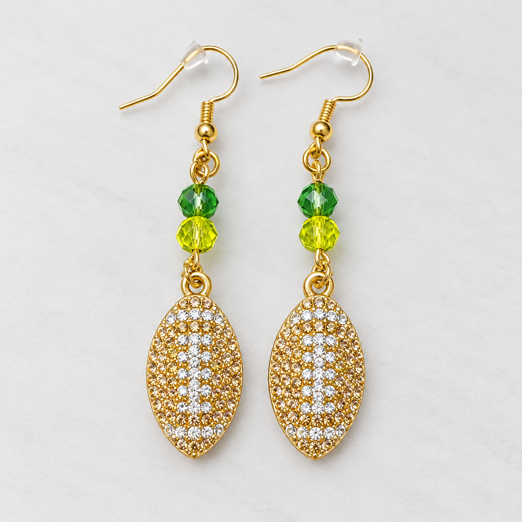 Handmade Glass Bead and Charm Earrings | Football