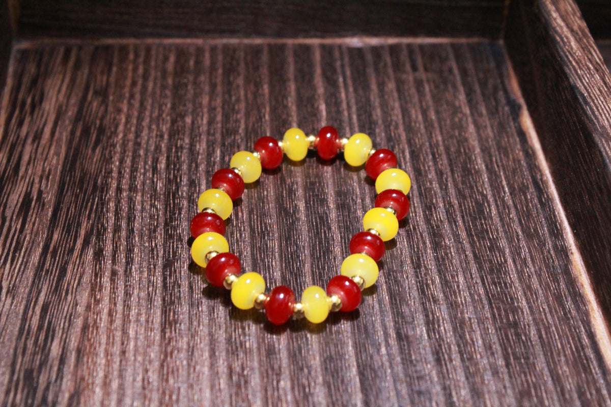 Handmade School Spirit Beaded Stretch Bracelet – Team Colors