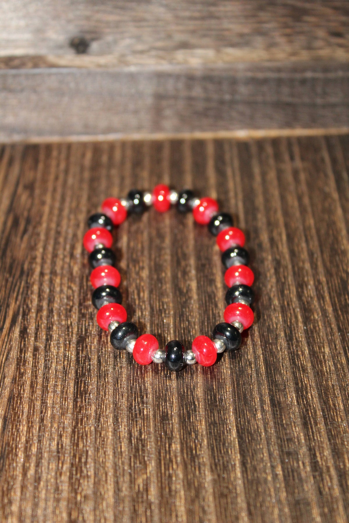 Handmade School Spirit Beaded Stretch Bracelet – Team Colors
