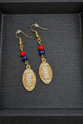 Handmade Glass Bead and Charm Earrings | Football