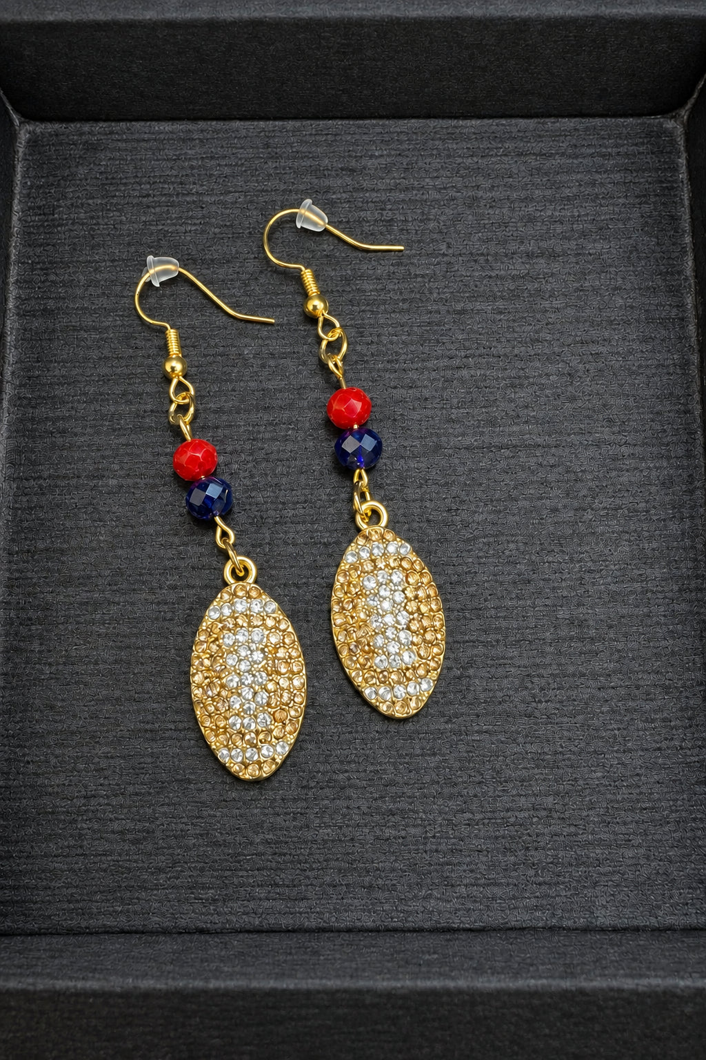 Handmade Glass Bead and Charm Earrings | Football