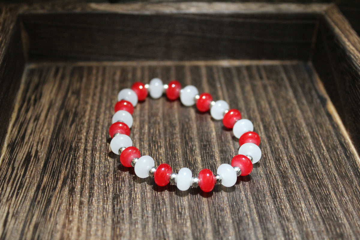 Handmade School Spirit Beaded Stretch Bracelet – Team Colors